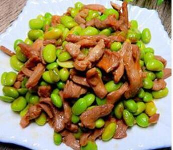 獅球唛玉米油小(xiǎo)炒毛豆燒肉絲